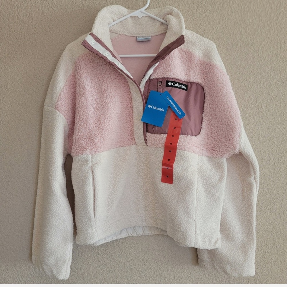 💥💥 SOLD💥💥 Tic Tok Sensation Columbia Lodge Sherpa Fleece Jacket Pink XL NWT - Picture 12 of 14